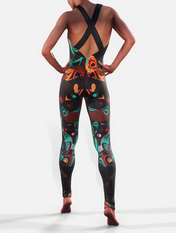 Brown Orange Abstract Bodysuit